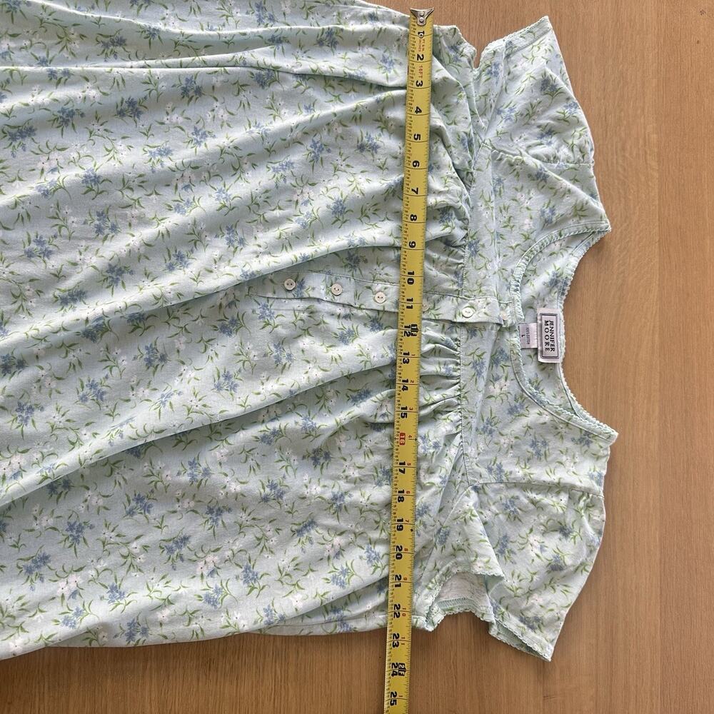 Vintage 90s Jennifer Moore 100% Cotton Nightgown floral Cottage House Dress L - Picture 8 of 11